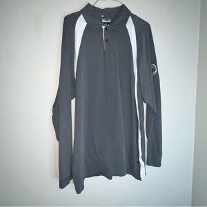 𝅺ADIDAS ,‎ Clima Lite, long sleeve polo, size large ,gray